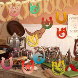 36 Pieces Unfinished Horseshoes Wooden Cutouts, 6 Styles Blank Horseshoes Wood Slices Unfinished Cowboy Wood Cutouts Wooden Paint Crafts for Kids DIY Quinceañera Western Celebration Home Decoration