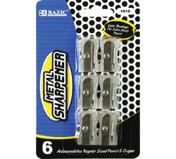 Bazic Metal Pencil Sharpener(6 pieces in pack)