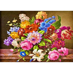 Diamond Painting Kits for Adults Kids, 5D DIY Flowers Diamond Art Accessories with Round Full Drill for Home Wall Decor - 15.7×11.8Inches