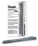Pentel Clic Eraser Grip, Retractable Eraser, Black Barrel, Box of 12 (ZE22A)