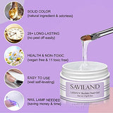 Saviland Builder Nail Gels Kit - 6 Colors Clear White Pink Nail Extension Gel Builder Kit Nail Strengthen Nail Art Hard Gel Set with 100PCS Nail Forms and Acrylic Nail Brush for Beginners