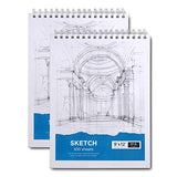 Sketch Book, 9x12” Artist Sketchbook, 2 Pack 200 Sheets - Durable 50 Lbs/78 GSM Acid Free Drawing Paper - Top Spiral Bound Sketch Paper - for Kids & Adults