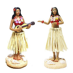 Smyer Hula Girl Dashboard, Hawaiian Mini Dashboard Doll with Ukulele,Collection Figurines Gifts for
