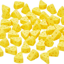 50 Pieces Miniatures Kitchen Food Cheese Miniature Artificial Cheese Models Mini Resin Simulation Cheese for Dollhouse Kitchen Decoration DIY Accessory