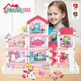 Heruo Doll House Dream House 3 Floor, Large Three-Story Dollhouse with 7 Rooms and Furniture, 160 Accessories Dreamhouse with Lights and Music, Birthday Gift for Toddler and Girls