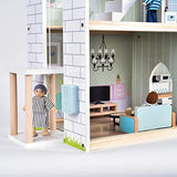 Goli Wooden Dollhouse Toys w/Elevator, Doorbell, Light, Furniture, Accessories, Dolls, Pretend Play Toys for Girls & Toddlers 3Y+