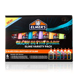 Elmer’s Glow In The Dark Glue Variety Pack | Liquid Glue for Making Slime, Assorted Colors, 6 Count