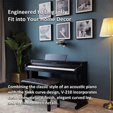 Souidmy V-210 Digital Upright Piano, Full Weighted Graded Hammer Action, Enhanced Acoustic Resonance, 2x38W Amplifiers, Bluetooth MIDI, Numerous Practical Features, Premium Satin Black