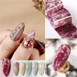 Marble Nail Foil Transfer Sticker, 10 Rolls Marble Stone Nail Foils Colorful Blooming Print Nail Art Foil Wraps Decals DIY Nail Decoration for Women Girls
