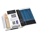 Chawgs Sketching Pencils Set, 32-Piece Drawing Pencils and Sketch Kit, Complete Artist Kit Includes Graphite Pencils, Charcoal Sticks, Sharpener & Eraser, Professional Sketch Pencils Set for Drawing