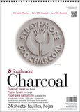 Strathmore Spiral Charcoal Paper Pad White 9"X12"-24 Sheets
