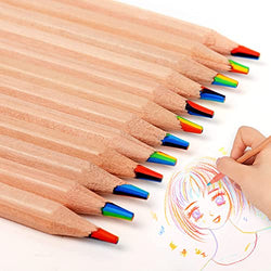 ThEast 60 Pieces Rainbow Colored Pencils, 7 Color in 1 Pencils for Kids, Assorted Colors for Drawing Coloring Sketching Pencils For Drawing Stationery, Bulk, Pre-sharpened,Simple Box Packaging (60)