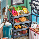ROBOTIME DIY Dollhouse with Furniture Miniature Room Kit for Adults 1:24 Scale Dollhouse - Carl's Fruit Shop