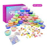 45 Pack Slime Kit for girls and boys-Super Soft and Non-Sticky, Party Favor for Kids, Kids Art Craft Set with 45pcs Butter Slime Charms