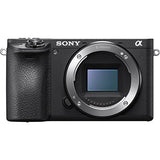 Sony Alpha a6500 Digital Camera w/ SELP1650 16-50mm & SEL55210B 55-210 Zoom Lenses & Rode Video Mic