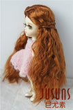 JD119 5-6inch 13-15 CM Long curly princess doll wigs 1/8 Lati yellow doll synthetic mohair BJD wigs Vinyl doll accessories (Carrot)