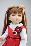 BJD Ball Jointed Doll High Vinyl Girl Toy 18in. 45cm Red Dress