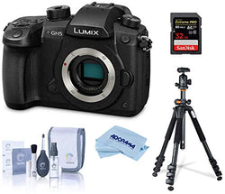 Panasonic LUMIX GH5 4K Digital Camera, 20.3 Megapixel Mirrorless Camera, DC-GH5 (Black), Bundle with Vanguard Alta Pro 264AB 100 Aluminum Tripod with SBH-100 Ball Head + 32GB SD Card + Cleaning Kit