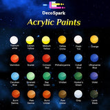 Acrylic Paint Set - 24 X 12ml Tubes, 3 Free Brushes And Palette | Rich Pigment, Non-Toxic |