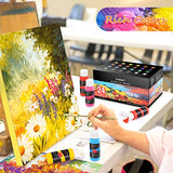 Acrylic Paint Set, Caliart 24 Vivid Colors (59ml, 2oz) Art Craft Paint Supplies for Canvas Wood Ceramic Rock Painting, Rich Pigments Non Toxic Paints for Kids Beginners Students Adults Artist Painter