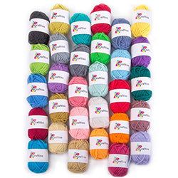 Craftiss 30 Unique Colors Acrylic Yarn Skeins - Bulk Yarn Kit - 1300 Yards - Perfect for Any Knitting and Crochet Mini Project