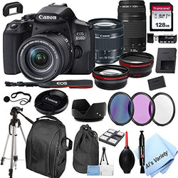Canon EOS 850D (Rebel T8i)DSLR Camera with 18-55mm f/4-5.6 IS STM Zoom Lens + 75-300mm F/4-5.6 III Lens + 128GB Card, Filters, 2X Telephoto Lens, HD Wide Angle Lens, Hood, Lens Pouch, and More (28pcs)
