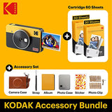 Kodak Mini Shot 2 Retro | Accessory Gift Bundle | Portable Wireless Instant Camera & Photo Printer, Compatible with iOS & Android and Bluetooth Devices, Real Photo (2.1x3.4) 4Pass Technology - Yellow