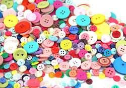 RayLineDo One Pack of 400g Plastic Mixed Colors of Various Shaped Buttons for DIY, Sewing and