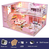 Spilay Dollhouse Miniature with Furniture,DIY Dollhouse Handmade Mini Modern Apartment Model Plus Dust Cover & Music Box ,1:24 Scale Doll House Toys Creative Gift for Children Friends (Dream Angels)