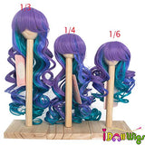 9-10 inch Fit for 1/3 inch Long Weaving Curly Wigs Blue Green Purple Layers High Temperature Synthetic Fiber Wire Boy Man Hair Wig for 1/3 BJD SD Doll