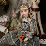 Pretty Girl BJD Doll 1/4 44Cm 17.32" Ball Jointed SD Dolls Action Full Set Figure + Clothes + Socks + Shoes + Wig + Makeup Surprise Gift
