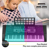 61 Key Portable Electronic Keyboard Piano Keyboard with LCD Screen，Headphones, Microphone, Piano Stand, Stool