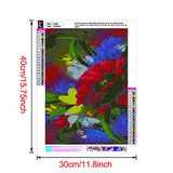 WOWDECOR 5D Diamond Painting Kits, Colorful Rose Flowers, Full Drill DIY Diamond Art Cross Stitch Paint by Numbers (Flowers)