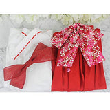 HMANE BJD Dolls Clothes 1/4, Japonic Modified Kimono for 1/4 BJD Dolls - Bright Red (No Doll)