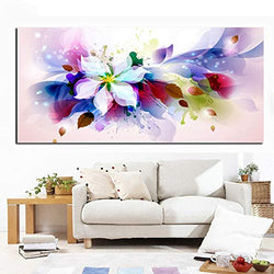 DIY 5D Diamond Painting by Number Kits,Colored Flowers Large Size Full Drill Crystal Rhinestone Diamond Embroidery Dotz Pictures Cross Stitch Canvas Arts Craft for Home Wall Decor(30x60cm,12x24in)