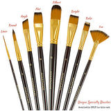 Paint Brush - Set of 15 Art Brushes for Watercolor, Acrylic & Oil Painting