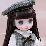 PVGZMB BJD Dolls 1/6, 10.2 Inch 28 Ball Joints Doll DIY Toy Gift,with Soft Brown Wig Gorgeous Dress Nice Shoes Beautiful Makeup for Children's Day-Miffy