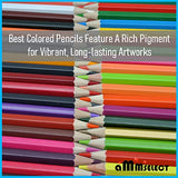 AMMSELECT Vibrant Colored Pencil Set - 48 Pack Soft Core Oil-based Hexangular Premium Coloured Pencils for Coloring Books, Drawing Arts & Sketching, for Students, Children, Adults, and Artists.