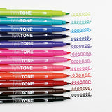 Tombow WS-PK-12P-1 Twin Tone Dual-Tip Marker - Bright Colours (Pack of 12)
