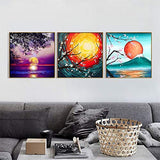 HaiMay 6 Pack DIY 5D Diamond Painting Kits Full Drill Rhinestone Painting Moon Diamond Pictures for Wall Decoration, Moonlit Night Diamond Painting Styles (Canvas 12×12 Inch)