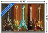 Trends International Guitars Art Wall Poster, 22.375" x 34", Barnwood Framed Version