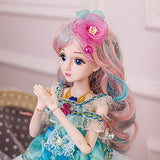 60Cm 23.6 Inch Jointed Ball-Jointed Doll+Face Make UP+Dress+Headdress+Shoes Full Set HMYH