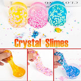 Crystal Slime Kit-Colorful Slime Kit For Girls And Boys,15 Pack Slime Stitch, Unicorn, Baby Shark, Fruit And More Charms, Fruit Slices, Foam Balls, Slime Are Soft And Non-Sticky, Squeeze Stress Relief Toy