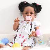 African American Baby Doll Full Silicone Vinyl 22.8inch Reborn Baby Dolls SEAAN Realistic Reborn Baby Dolls Suit for Age 3+