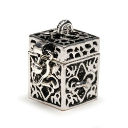 Bulk Buy: Darice DIY Crafts Charm Prayer Box Fleur de Lis Antiqued Silver (3-Pack) BG2029