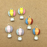 SANQIU 12pcs Mixed Enamel Hot-Air Balloon Charm for Jewelry Making