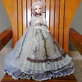24" Full Set BJD Doll + Handmade Makeup 24 inch 60cm EVA BJD Lady + Glass Eyes + Accessories Wigs Clothes Shoes (03)