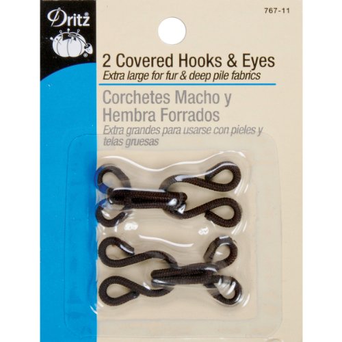 Dritz Covered Hooks & Eyes Brown 2pc