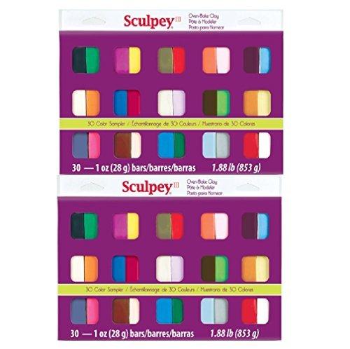 Sculpey III Oven Bake Clay Sampler 1oz, 30/pkg (Pack of 2)