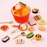 180 Pieces Miniature Food Drinks Bottle Tableware Toys Assorted Pretend Foods Mini Food Dollhouse Accessories Mixed Resin Kitchen Food Cutlery Toys for Boys and Girls Kitchen Cooking Game Party Favors